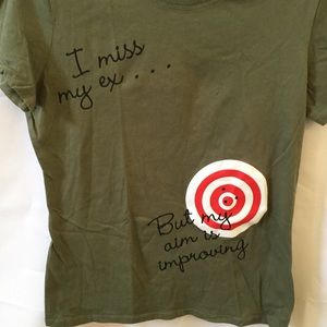 MISS MY EX BUT AIM IMPROVING GREEN TEE SIZE MEDIUM